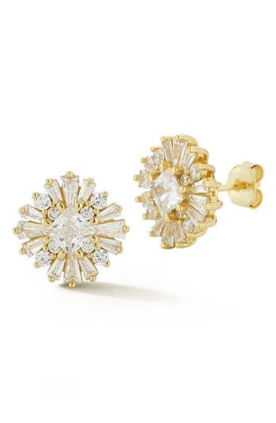 Glaze Jewelry Cubic Zirconia Cluster Stud Earrings In Gold