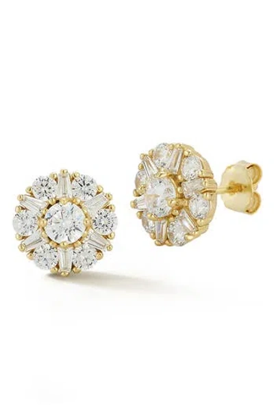 Glaze Jewelry Cubic Zirconia Cluster Stud Earrings In Gold