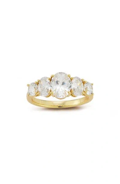 Glaze Jewelry 14k Over Silver Cz Oval Engagement Cocktail Ring In Gold