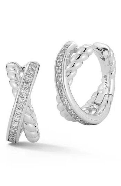 Glaze Jewelry Cubic Zirconia Crisscross Huggie Hoop Earrings