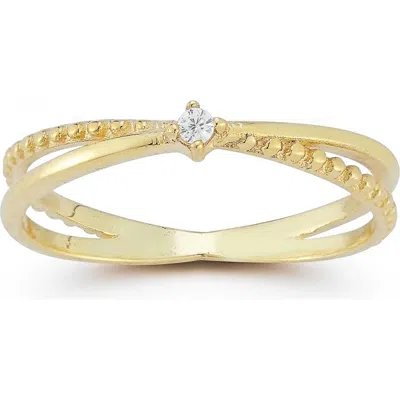 Glaze Jewelry Cubic Zirconia Crisscross Ring In Gold