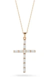 Glaze Jewelry Cubic Zirconia Cross Pendant Necklace In Gold