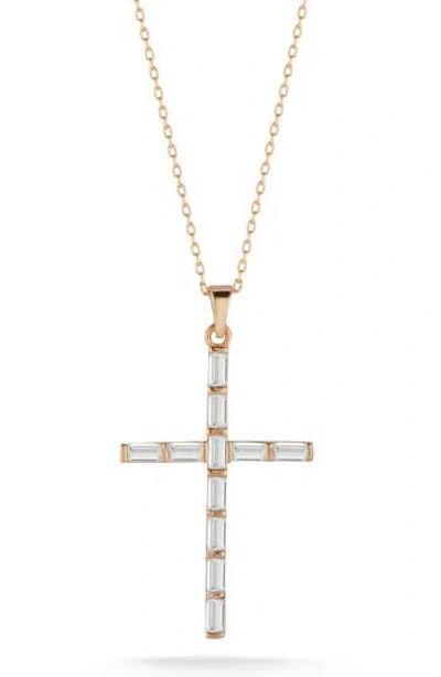 Glaze Jewelry Cubic Zirconia Cross Pendant Necklace In Gold