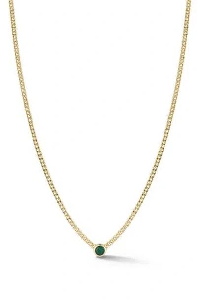 Glaze Jewelry Cubic Zirconia Curb Chain Necklace In Gold