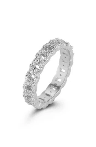 Glaze Jewelry Cubic Zirconia Curb Link Ring In Metallic