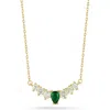 Glaze Jewelry Cubic Zirconia Curved Bar Pendant Necklace In Gold