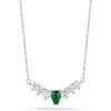 Glaze Jewelry Cubic Zirconia Curved Bar Pendant Necklace In Silver