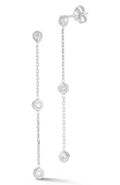 Glaze Jewelry Cubic Zirconia Drop Earrings In White