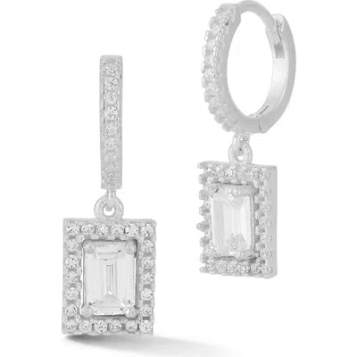Glaze Jewelry Cubic Zirconia Drop Huggie Hoop Earrings In Metallic