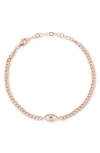 Glaze Jewelry Cubic Zirconia Evil Eye Bracelet In Gold