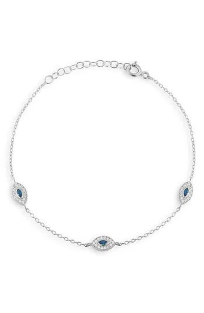 Glaze Jewelry Cubic Zirconia Evil Eye Station Chain Anklet In Metallic