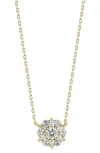 Glaze Jewelry Cubic Zirconia Flower Pendant Necklace In Gold
