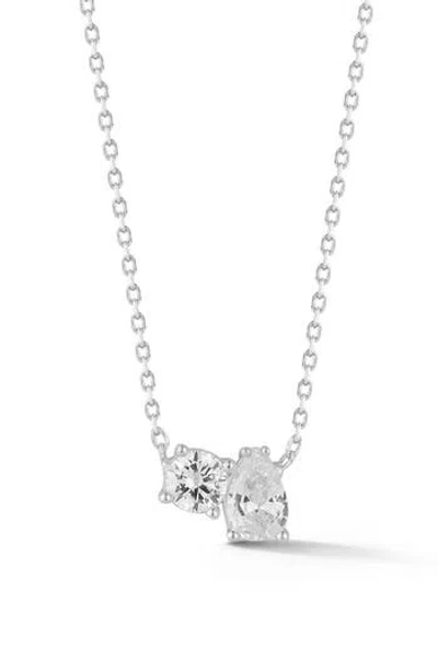 Glaze Jewelry Cubic Zirconia Frontal Necklace In Metallic