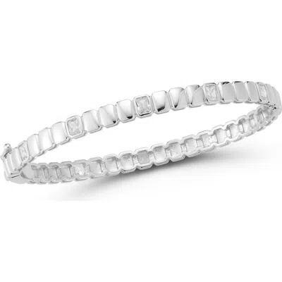 Glaze Jewelry Cubic Zirconia Geometric Hinged Bangle Bracelet