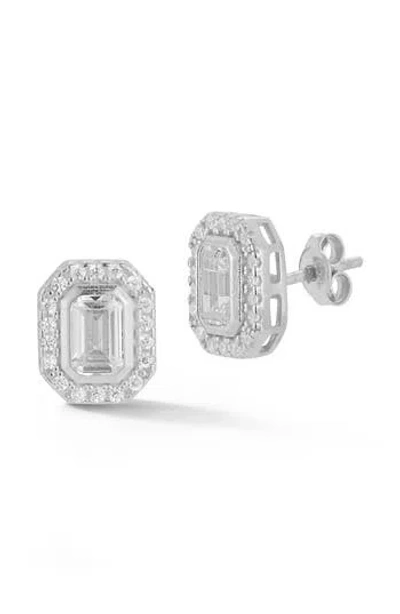 Glaze Jewelry Cubic Zirconia Halo Stud Earrings In Metallic