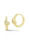 Glaze Jewelry Cubic Zirconia Heart Huggie Hoop Earrings In Gold