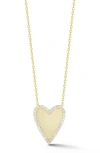 Glaze Jewelry Cubic Zirconia Heart Pendant Necklace In Gold
