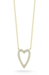 Glaze Jewelry Cubic Zirconia Heart Pendant Necklace In Gold