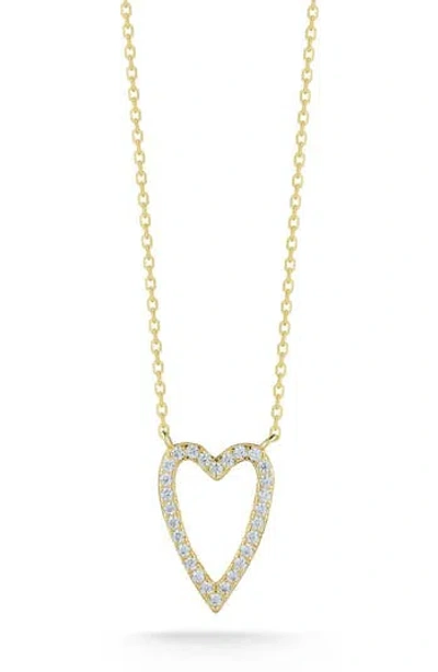 Glaze Jewelry Cubic Zirconia Heart Pendant Necklace In Gold