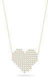 Glaze Jewelry Cubic Zirconia Heart Pendant Necklace In Gold