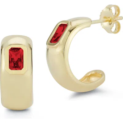 Glaze Jewelry Cubic Zirconia Hoop Earrings In Gold