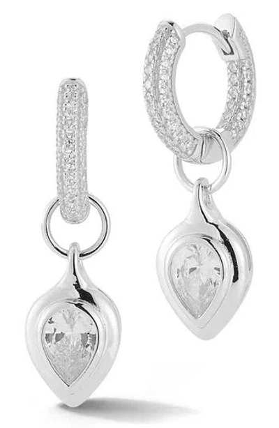 Glaze Jewelry Plated Silver Cz Earrings In Metallic
