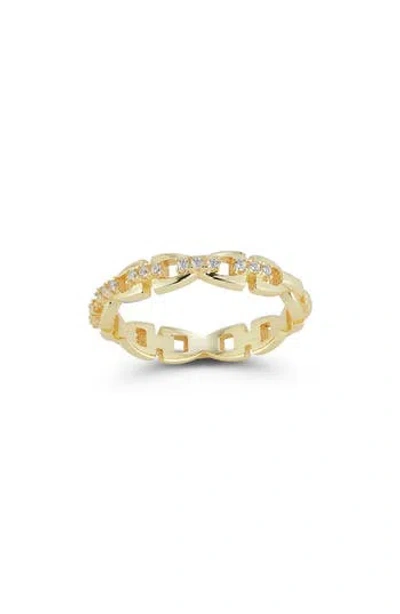 Glaze Jewelry Cubic Zirconia Link Ring In Gold