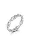 Glaze Jewelry Cubic Zirconia Link Ring In Metallic