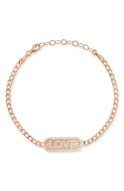 Glaze Jewelry Cubic Zirconia Love Bracelet In Rose Gold