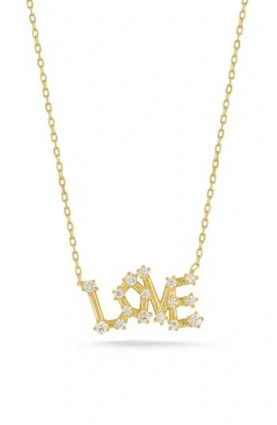 Glaze Jewelry Cubic Zirconia Love Pendant Necklace In Gold
