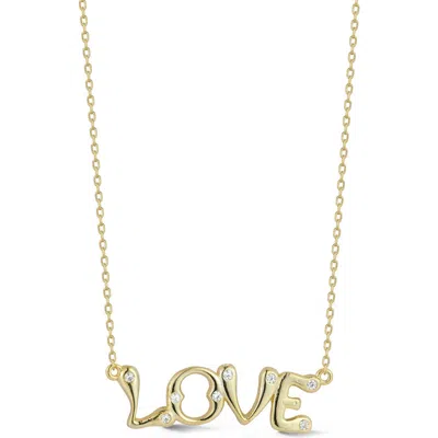 Glaze Jewelry Cubic Zirconia Love Pendant Necklace In Gold