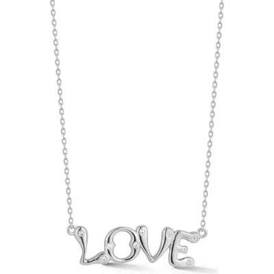 Glaze Jewelry Cubic Zirconia Love Pendant Necklace In Silver