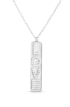 Glaze Jewelry Cubic Zirconia Love Pendant Necklace In Silver