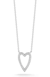 Glaze Jewelry Cubic Zirconia Open Heart Pendant Necklace In Metallic
