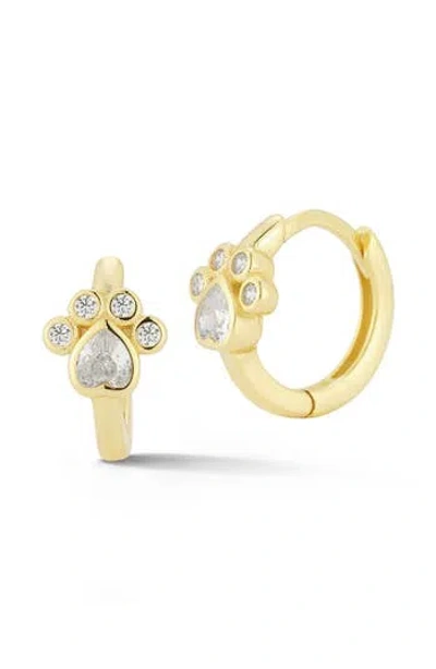 Glaze Jewelry Cubic Zirconia Paw Huggie Hoop Earrings In Gold