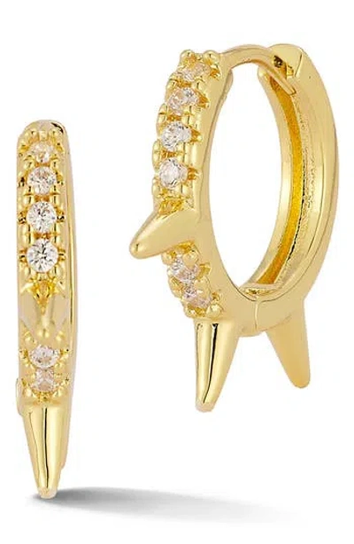 Glaze Jewelry Cubic Zirconia Spike Huggie Hoop Earrings In Gold