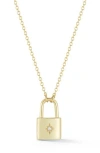 Glaze Jewelry Cubic Zirconia Star Padlock Pendant Necklace In Gold