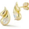 Glaze Jewelry Cubic Zirconia Teardrop Stud Earrings In Gold