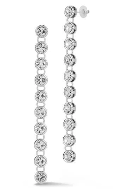 Glaze Jewelry Cubic Zirconia Tennis Drop Earrings In Metallic