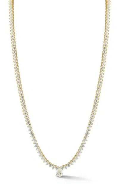 Glaze Jewelry Cubic Zirconia Tennis Necklace In Gold