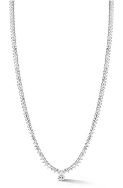 Glaze Jewelry Cubic Zirconia Tennis Necklace In Silver