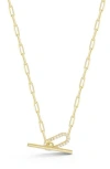 Glaze Jewelry Cubic Zirconia Toggle Pendant Necklace In Gold