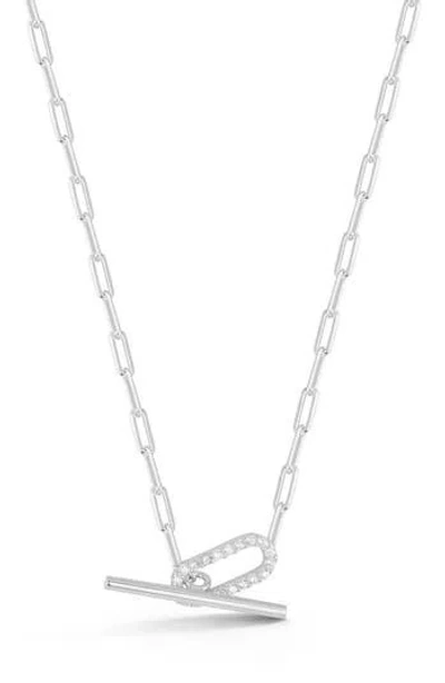 Glaze Jewelry Cubic Zirconia Toggle Pendant Necklace In Metallic