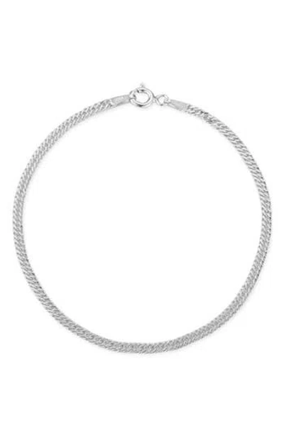Glaze Jewelry Curb Chain Anklet In White