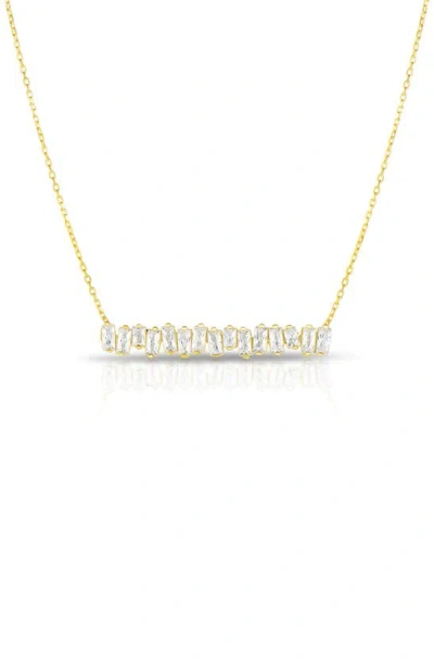 Glaze Jewelry Cz Bar Necklace In Gold