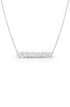 Glaze Jewelry Cz Bar Necklace In Silver