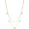 Glaze Jewelry Cz Butterfly Layered Chain Necklace In Gold