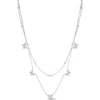 Glaze Jewelry Cz Butterfly Layered Chain Necklace In Silver