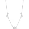 Glaze Jewelry Cz Butterfly Station Chain Necklace In Silver