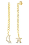 Glaze Jewelry Cz Celestial Drop Earrings In Gold